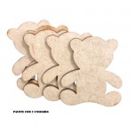 APLIQUE URSO LISO A LASER 9CM COM 2 UNIDADES MDF